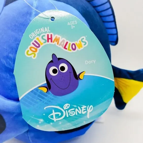 Squishmallow Dory Finding Nemo Disney Pixar 7.5" Kellytoy Soft Plush - Picture 3 of 5